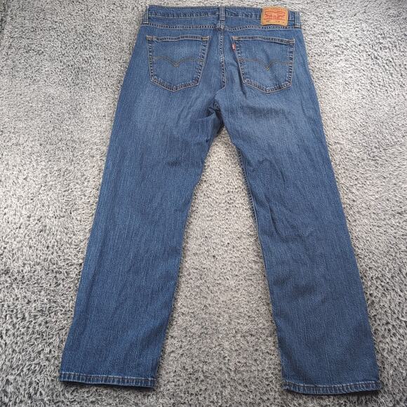 Levis Jeans Mens 36x32 Blue 559 Relaxed Straight Leg Denim Casual Distressed - Picture 2 of 10